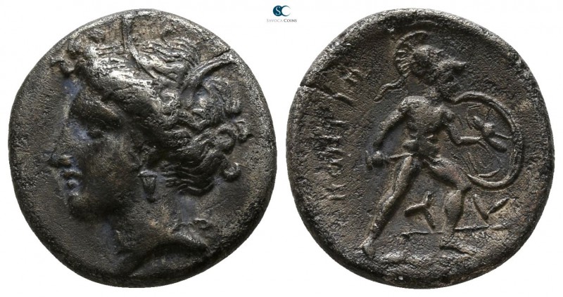 Lokris. Locri Opuntii circa 340 BC.
Triobol AR

13mm., 2,59g.

Head of Deme...