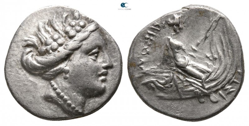 Euboea. Histiaia circa 300-100 BC.
Tetrobol AR

12mm., 1,55g.

Head of Maen...