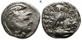 Attica. Athens. ΔΙΟΝΥΣΙ-, ΔΙΟΝΥΣΙ-, magistrates circa 186-147 BC. Drachm AR. New Style coinage.