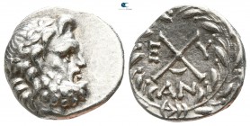 Achaia. Antigoneia (Mantinea). Achaian League 175-168 BC. Hemidrachm AR