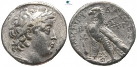 Seleukid Kingdom. Tyre. Demetrios II Nikator, 2nd reign. 129-125 BC. Dated Year 183=130/29 BC.. Tetradrachm AR