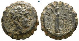 Seleukid Kingdom. Uncertain mint. Antiochos VI Dionysos 144-142 BC. Serrate Æ