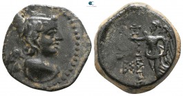 Seleukid Kingdom. Uncertain mint, probably in Phoenicia.. Antiochos IX Philopator 114-95 BC. Dated SE 202=111/0 BC.. Bronze Æ