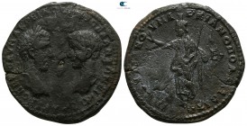 Moesia Inferior. Marcianopolis. Macrinus and Diadumenian AD 217-218. Pontianus, consular legate.. Pentassarion AE