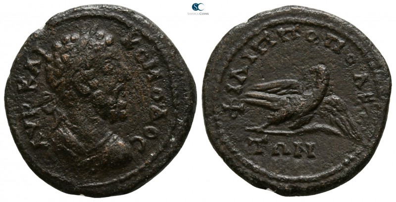 Thrace. Philippopolis. Commodus AD 180-192.
Bronze Æ

19mm., 4,22g.

Laurea...