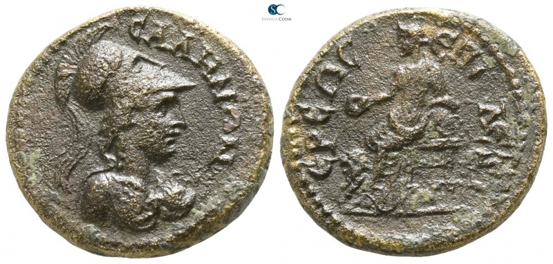 Lydia. Sala. Pseudo-autonomous issue AD 98-117.
Bronze Æ

19mm., 5,21g.

He...