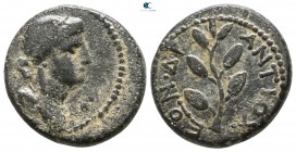 Seleucis and Pieria. Antioch.  Dated year 104 of the Caesarean era=AD 55-56.. Bronze Æ