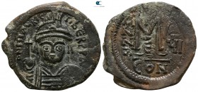 Maurice Tiberius. AD 582-602. Dated RY 7=AD 588/9.. Constantinople. Follis Æ