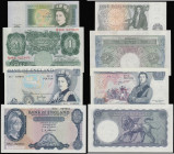 Bank of England a high grade group One Pound 1934 B239 D90A, Five Pounds O' Brien Lion and Key 1961 B280 H82 839684, Five Pounds Page 1971 B332 E61 pr...