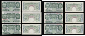 One Pound Beale B268 issued 1950 (6) including consecutively numbered runs K07J 613526 and 527, J24J 179034 and 035 also J24J 179032 and K07K 613533 a...