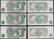 One Pounds with distinctive serial numbers (3) Hollom L19W 100000, Page Z30B 550000 and Z31B 550000 all Unc

Estimate: GBP 40 - 100
