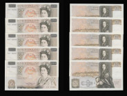 Fifty pounds Somerset B352 issued 1981 (10 consecutives) series B10 323220 through to B10 323229, Christopher Wren on reverse, Pick381a, about UNC-UNC...