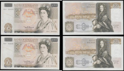 Fifty pounds Somerset B352 issued 1981 (2 consecutives) series B10 323245 and 246, Christopher Wren on reverse, Pick381a, about UNC-UNC

Estimate: G...