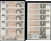 Fifty pounds Somerset B352 issued 1981 (5 consecutives) series B10 323230 through to B10 323234, Christopher Wren on reverse, Pick381a, about UNC-UNC...