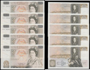 Fifty pounds Somerset B352 issued 1981 (5 consecutives) series B10 323240 through to B10 323244, Christopher Wren on reverse, Pick381a, about UNC-UNC...