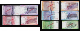 Gibraltar set of Specimens (5 notes) &pound;5 1 January 2011 A/AA 000000 (006 in bottom right corner), &pound;10 1 January 2010 A/AA 000000 (027 in bo...