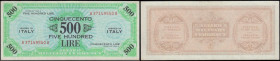 Italy Allied Military Currency World War II period 500 Lire Pick M22 series of 1943A and serial number A 37149540 A, presentable and well-kept GVF - E...