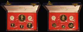 Bahamas Gold Proof Set 1973 (4 coins) KM#PS1 comprising 100 Dollars Gold 1973 KM#50.1 officially numbered 804 on the reverse, 50 Dollars Gold 1973 Rev...