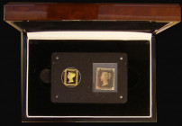 Gibraltar 2015 175th Anniversary of the Penny Black stamp a 2-piece set comprising Gibraltar Quarter Crown 2015 One Quarter Ounce of .999 gold layered...