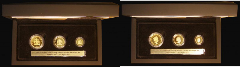 Tristan da Cunha a 3-coin set in gold 2021 HRH Prince Philip Tribute Gold Sovere...