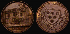 Halfpenny 18th Century Buckinghamshire - Slough 1794 William Till, Wine & Spirit Merchant, Obverse: Shield of Arms, Reverse: View of an inn DH23 UNC o...