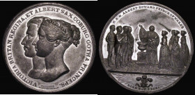 Birth of Albert Edward, Prince of Wales 1841 54mm diameter in White Metal, Eimer 1357, BHM 1992, WE 1357, Obverse: Conjoined busts of Queen Victoria a...