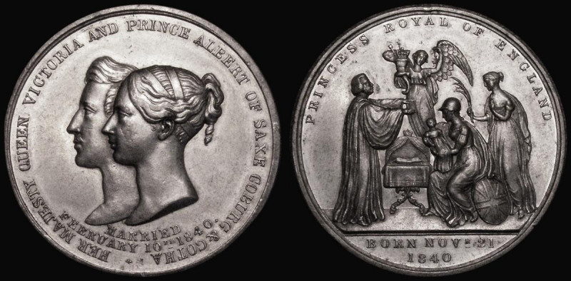 Birth of Victoria, Princess Royal 1840 46mm diameter in White Metal, unsigned, O...