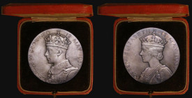 Coronation of George VI 1937 57mm diameter in silver with matt finish, Eimer 2046a, BHM 4314a, The Official Royal Mint issue, 82.92 grammes, EF toned,...