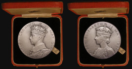 Coronation of George VI 1937 57mm diameter in silver with matt finish, Eimer 2046a, BHM 4314a, The Official Royal Mint issue, 90.46 grammes UNC or nea...