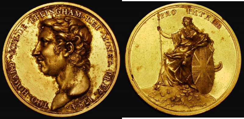 Death of Lord Effingham 1791, 35mm diameter in gilt by J.Milton, Eimer 844, BHM ...