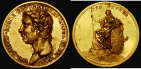 Death of Lord Effingham 1791, 35mm diameter in gilt by J.Milton, Eimer 844, BHM 353, Obverse: Bust left, THO. HOWARD . COM. DE. EFFINGHAM. REI. MONET....