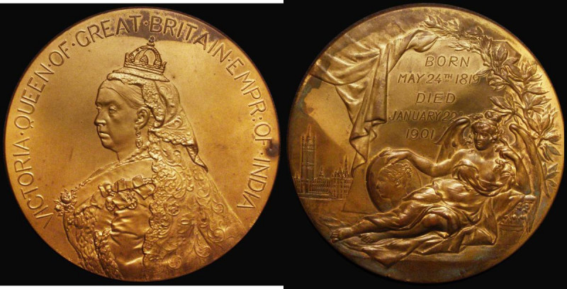 Death of Queen Victoria 1901 65mm diameter in bronze, by Messrs L.C.Lauer, Eimer...