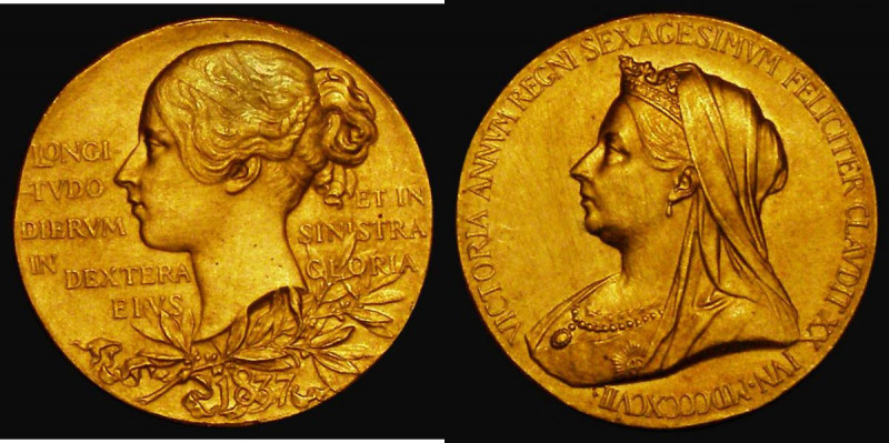 Diamond Jubilee of Queen Victoria 1897 25mm diameter in gold, the Official Royal...