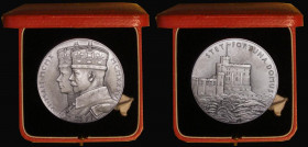 George V Silver Jubilee 1935 57mm diameter in silver Eimer 2029a, BHM 4249, The Official Royal Mint issue, by P. Metcalfe, 87.25 grammes, UNC with Mat...