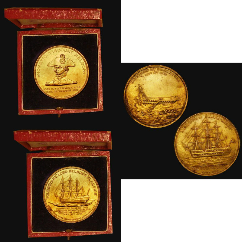 Lord Nelson's Flagship, the Foudroyant, 1897 (2) the first 38mm diameter in gilt...