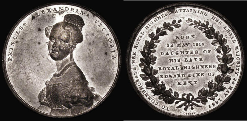Majority of Princess Victoria 1837 51mm diameter in White Metal by Ottley, Eimer...