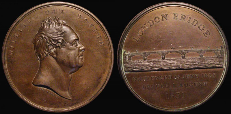 Opening of London Bridge 1831 51mm diameter in copper by B.Wyon Eimer 1245, Obve...