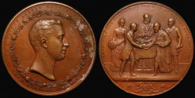 Prince Albert, Freedom of the City of London 1885 77mm diameter in bronze by G.G.Adams, Eimer 1717, BHM 3182, Welch 20, Obverse: Bust right, within a ...