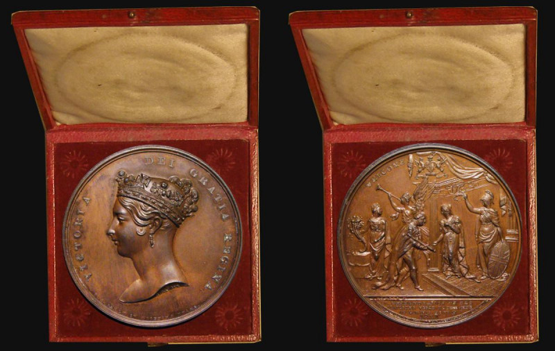 Queen Victoria, Visit to the City of London 1837 61mm diameter in bronze by J.Ba...