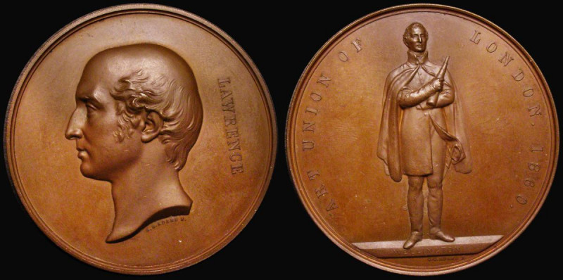 Thomas Lawrence, Art Union of London 1860, 56mm diameter in bronze by G.G Adams,...