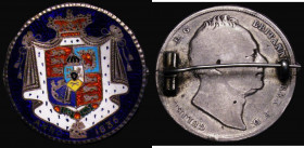 Enamelled Halfcrown 1836 Reverse enamelled in 7 colours, fair workmanship, on a pin mount 

Estimate: GBP 40 - 60