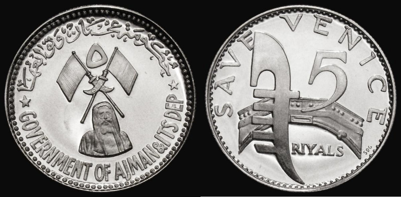Ajman Five Riyals 1971 Save Venice, Silver Proof KM#27 FDC

Estimate: GBP 70 -...