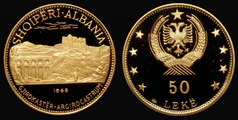 Albania 50 Leke 1968 Gold KM#53.1 the reverse with oval fineness countermark Pro...