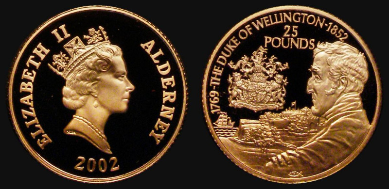 Alderney &pound;25 Gold 2002 150th Anniversary of the Death of the Duke of Welli...