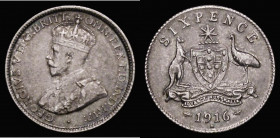 Australia Sixpence 1916M KM#25 EF and attractively toned, a very pleasing example and scarce in high grade

Estimate: GBP 120 - 150
