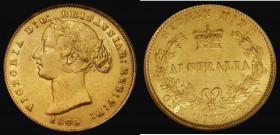 Australia Sovereign 1860 Sydney Branch Mint, Marsh 365, in an NGC holder and graded AU55

Estimate: GBP 1400 - 1800