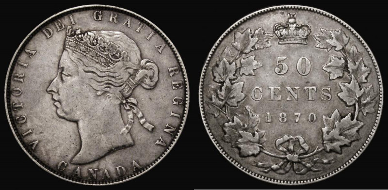 Canada 50 Cents 1870 LCW on truncation KM#6 Fine a problem-free example

Estim...