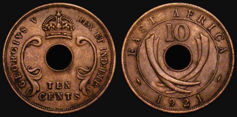 East Africa Ten Cents 1921 KM#19 GVF toned, the key date in the series

Estima...