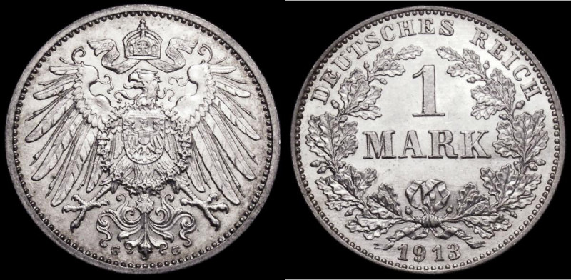 Germany 1 Mark 1913G KM#14 UNC and lustrous, Rare in high grade

Estimate: GBP...