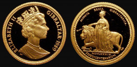 Gibraltar Sovereign 1989 Reverse: Una and the Lion KM#28 Gold Proof nFDC retaining practically full mint lustre, uncased

Estimate: GBP 500 - 600